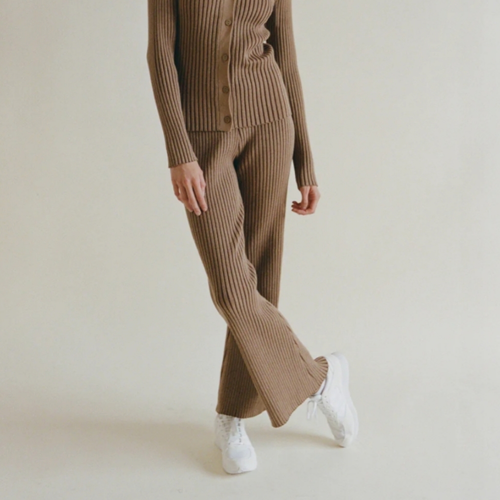 Rationalle Nellie Brown Rib Knit Pants